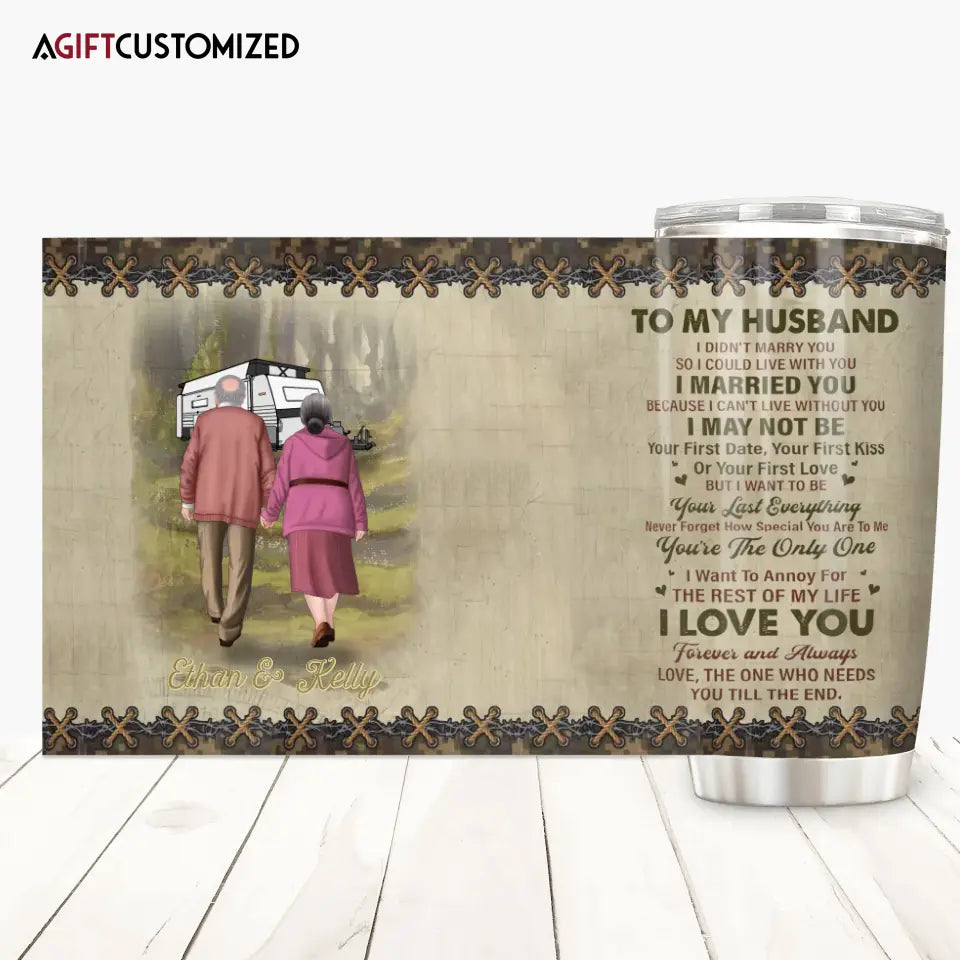 Agiftcustomized Personalized Custom Tumbler - Birthday, Valentine's Day, Anniversary Gift For Couple - To My Wife I Love You