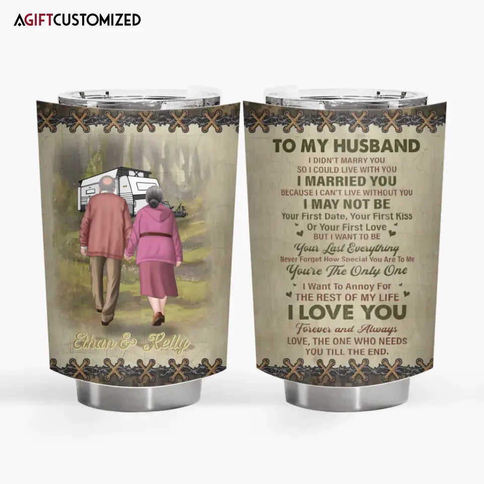 Agiftcustomized Personalized Custom Tumbler - Birthday, Valentine's Day, Anniversary Gift For Couple - To My Wife I Love You