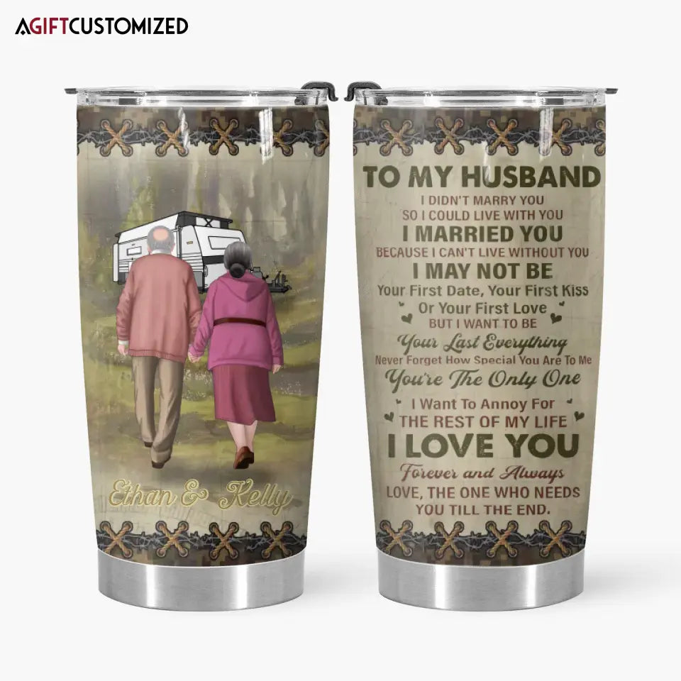 Agiftcustomized Personalized Custom Tumbler - Birthday, Valentine's Day, Anniversary Gift For Couple - To My Wife I Love You