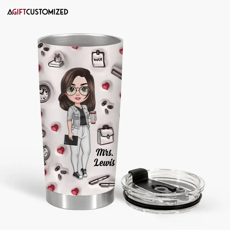 Agiftcustomized Personalized Custom Tumbler - Teacher's Day, Appreciation Gift For Teacher - It Takes A Big Heart To Teach Little Minds
