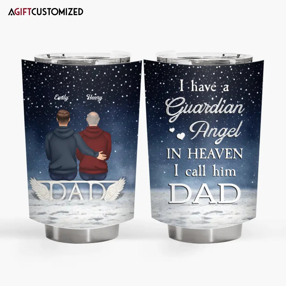 Agiftcustomized Personalized Custom Tumbler - Birthday Gift For Family - A Guardian Angel In Heaven