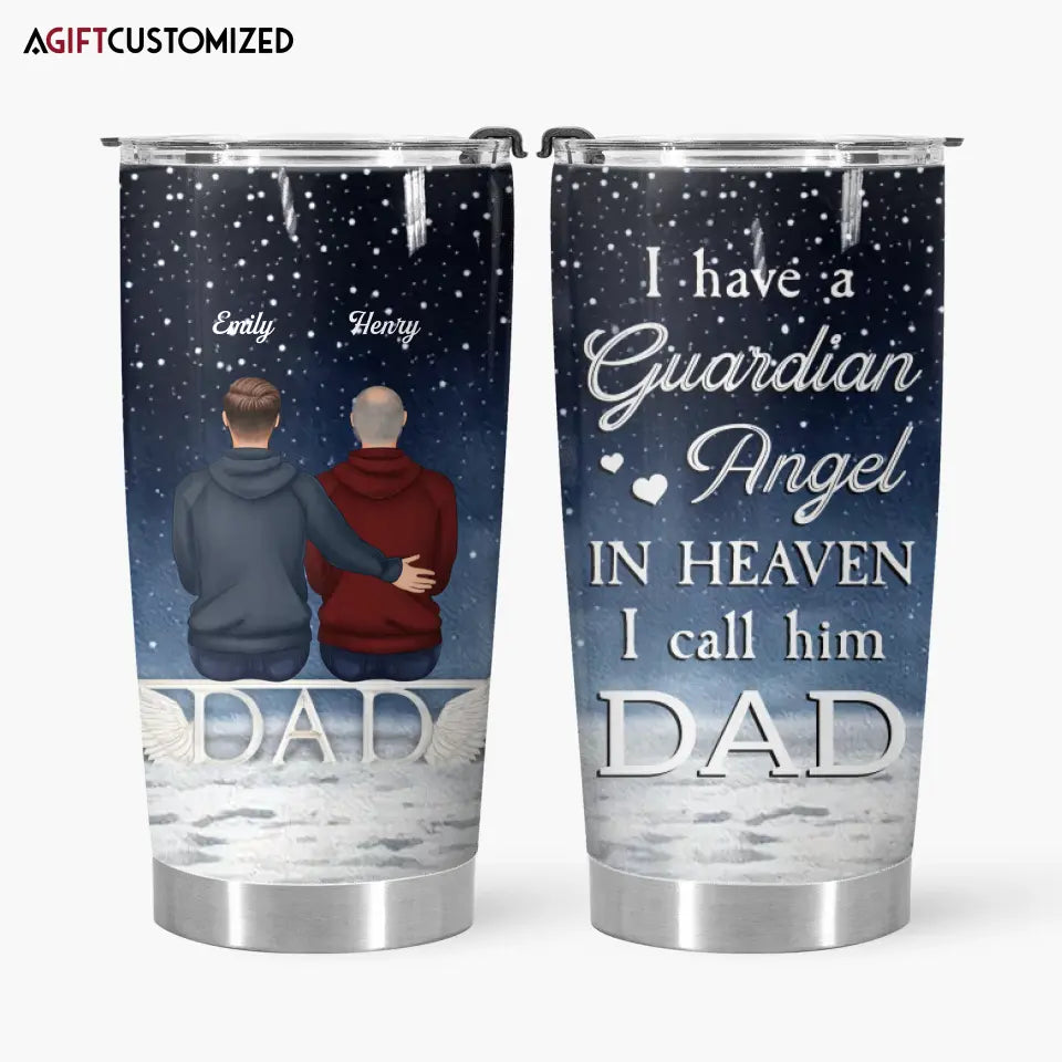 Agiftcustomized Personalized Custom Tumbler - Birthday Gift For Family - A Guardian Angel In Heaven