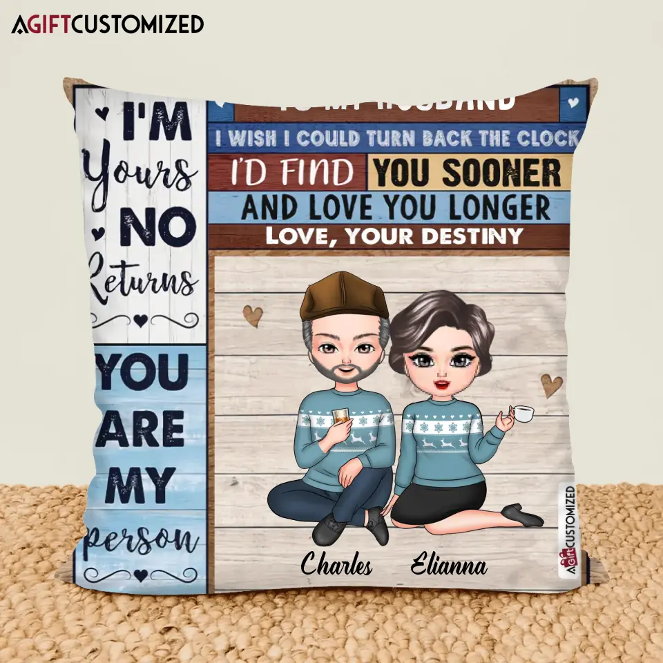 Agiftcustomized Personalized Pillow Case - Gift For Couple - I Wish I Could Turn Back The Clock