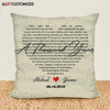 Agiftcustomized Personalized Pillow Case - Gift For Couple - Heart Shaped Song Lyrics Custom