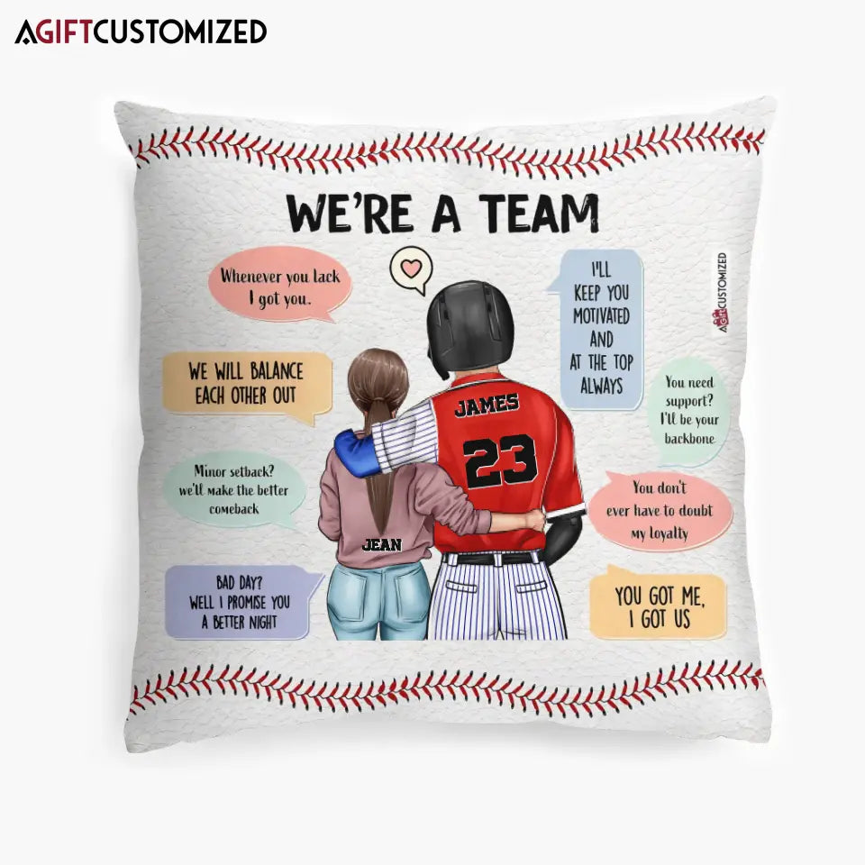 Agiftcustomized Personalized Pillow Case - Gift For Couple - We Are A Team