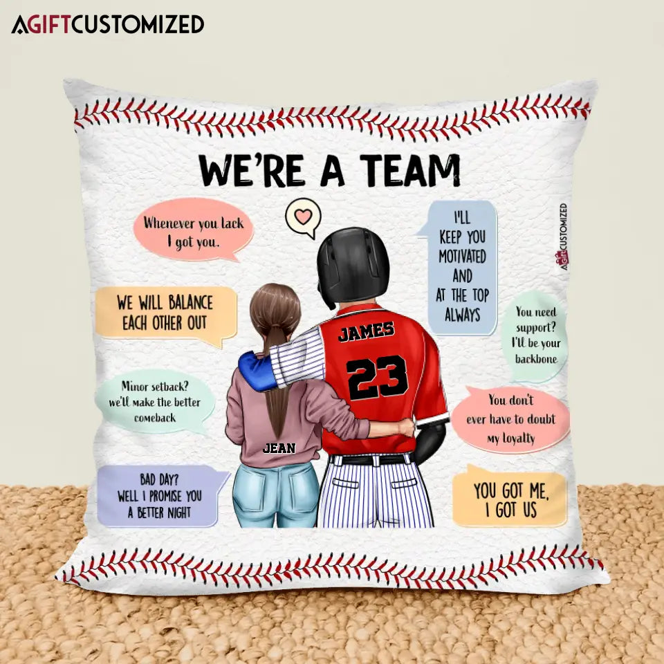 Agiftcustomized Personalized Pillow Case - Gift For Couple - We Are A Team