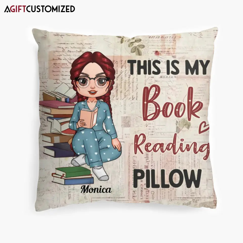 Agiftcustomized Personalized Pillow Case - Gift For Reading Lover - My Book Reading Pillow