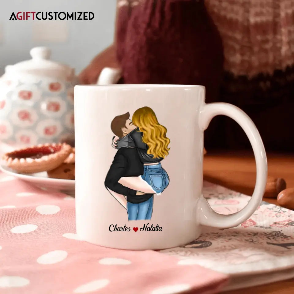 Agiftcustomized Personalized Custom White Mug - Anniversary Gift For Couple - My Heart Is Wherever You Are
