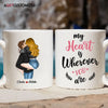 Agiftcustomized Personalized Custom White Mug - Anniversary Gift For Couple - My Heart Is Wherever You Are