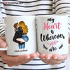 Agiftcustomized Personalized Custom White Mug - Anniversary Gift For Couple - My Heart Is Wherever You Are