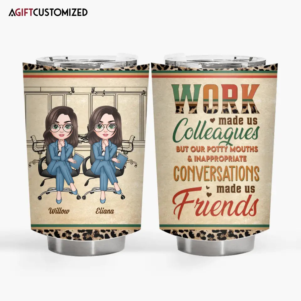 Agiftcustomized Personalized Custom Tumbler - Birthday Gift For Office Staff, Colleague - Chance Made Us Colleagues