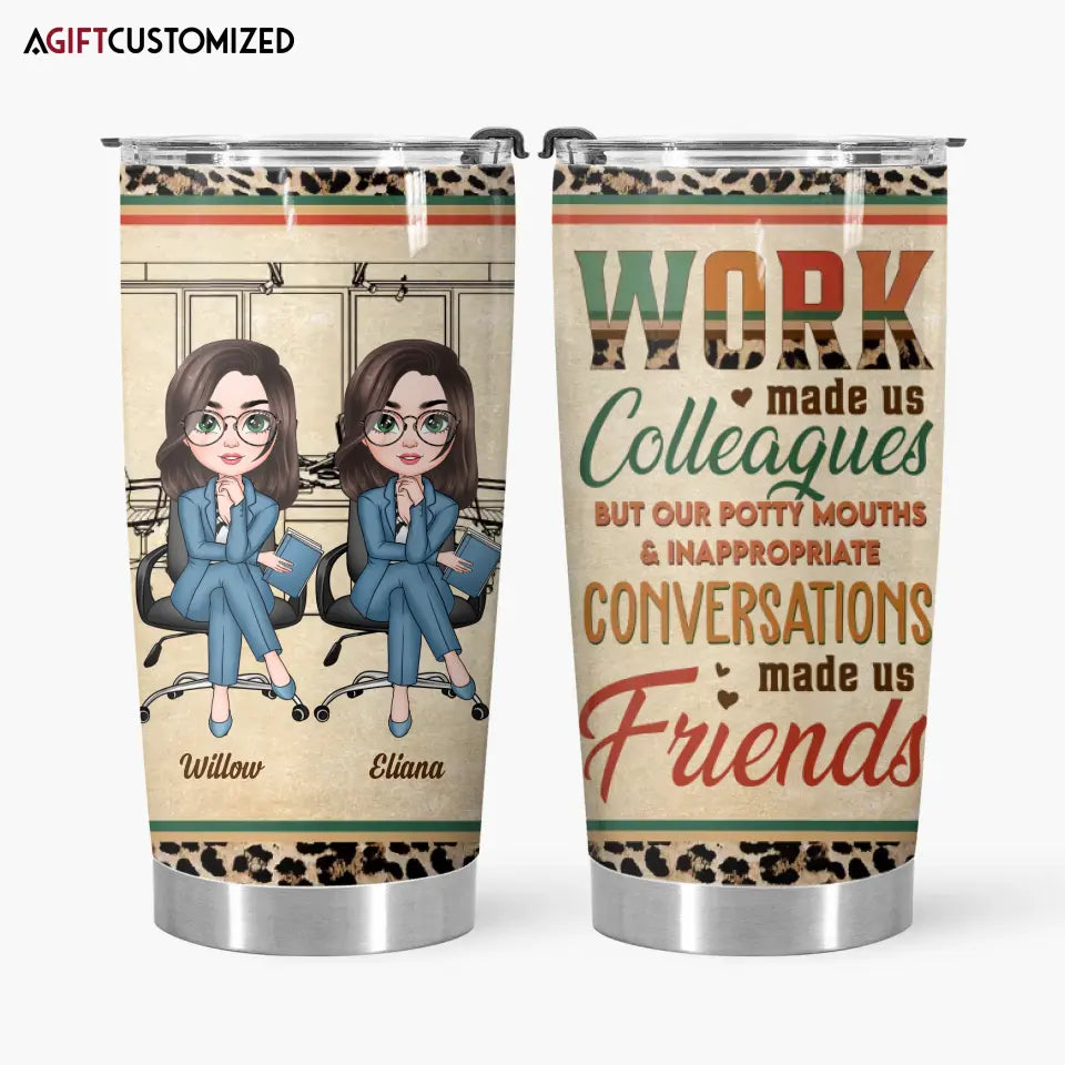 Agiftcustomized Personalized Custom Tumbler - Birthday Gift For Office Staff, Colleague - Chance Made Us Colleagues