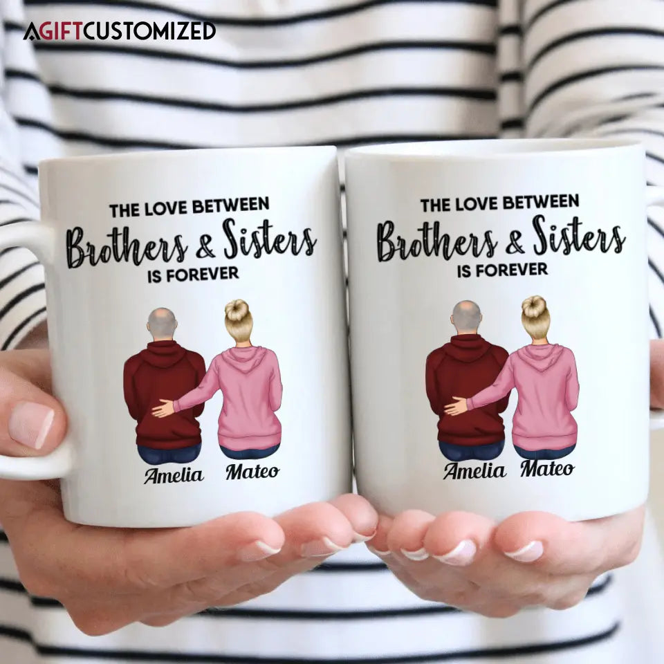 Agiftcustomized Personalized Custom White Mug - Birthday Gift For Family - The Love Between Family Is Forever