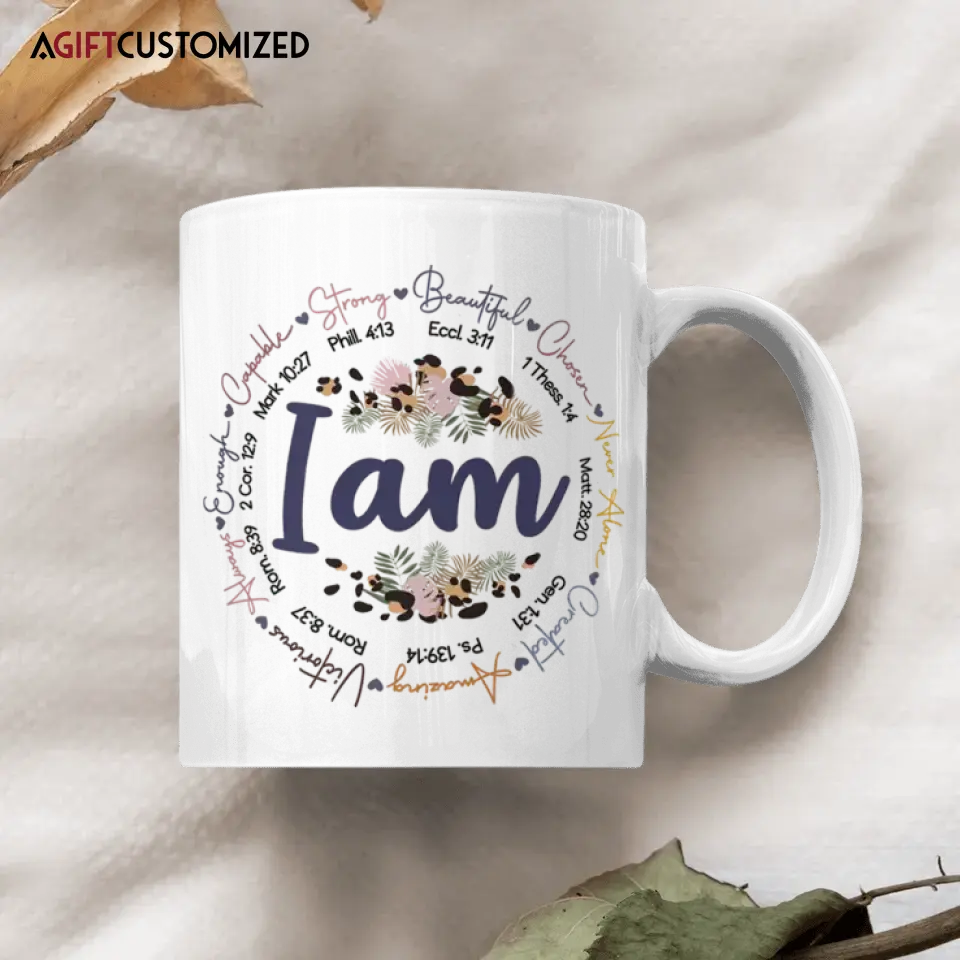 Agiftcustomized Personalized Custom White Mug - Gift For Yoga Lover - I Am Strong Beautiful