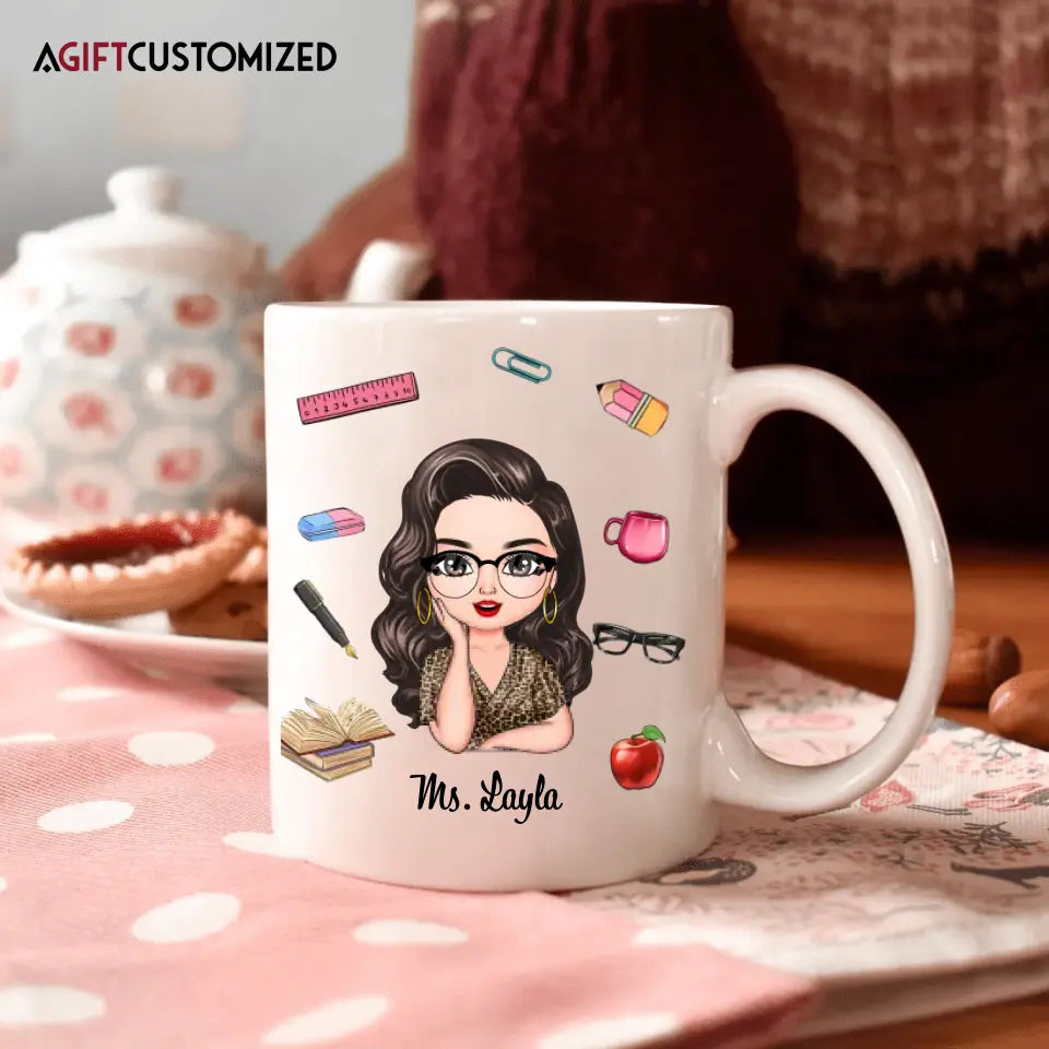 Agiftcustomized Personalized Custom White Mug - Birthday, Teacher's Day Gift For Teacher - Teacher Life