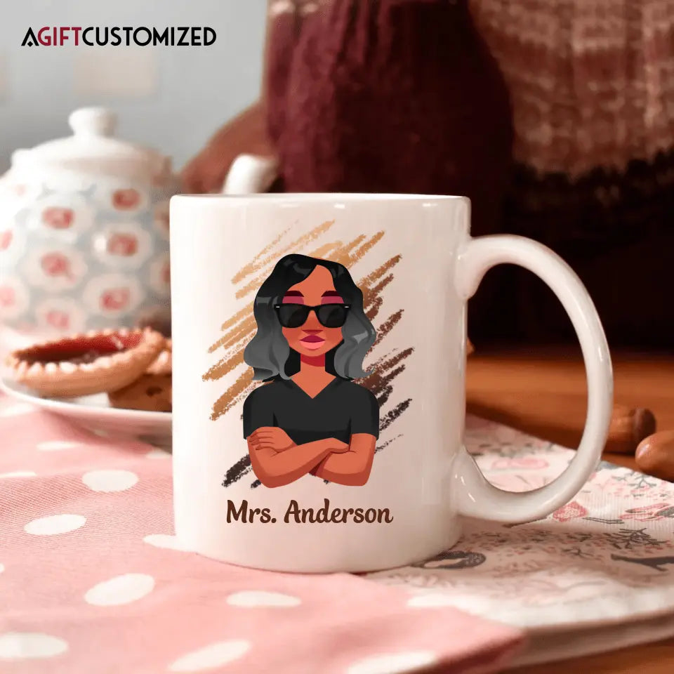 Agiftcustomized Personalized Custom White Mug - Birthday, Teacher's Day Gift For Teacher - Educated Motivated Elevated Melanated