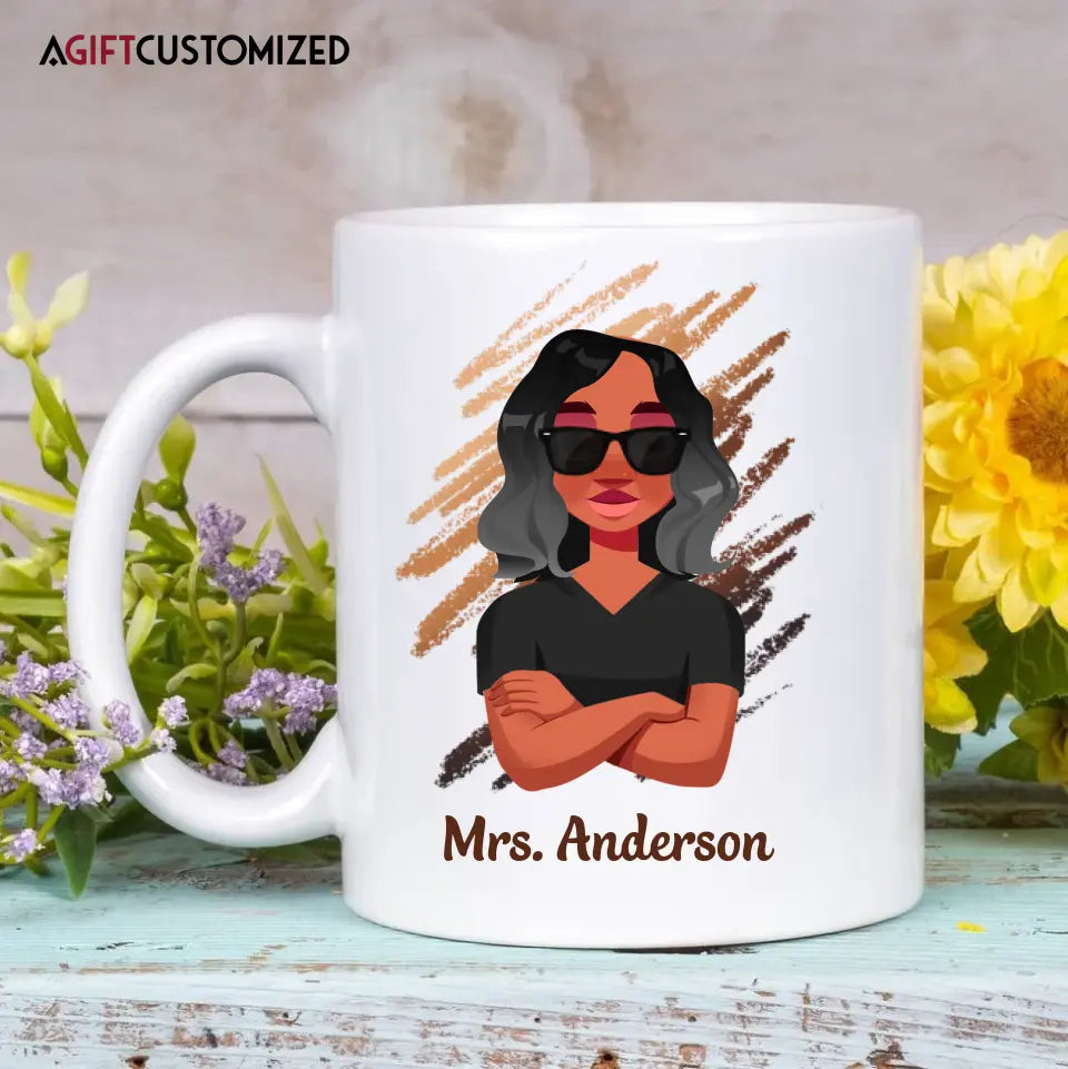 Agiftcustomized Personalized Custom White Mug - Birthday, Teacher's Day Gift For Teacher - Educated Motivated Elevated Melanated