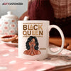 Agiftcustomized Personalized Custom White Mug - Juneteenth, Birthday Gift For Black Woman - Black Queen Facts