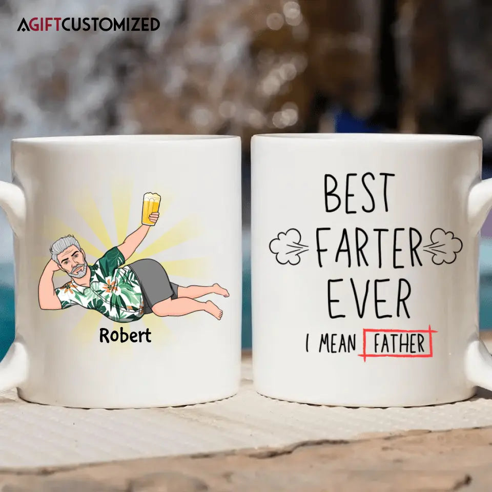 Agiftcustomized Personalized White Mug - Father's Day, Birthday Gift For Dad, Grandpa - Best Farter Ever