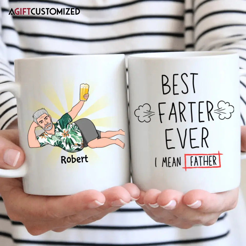 Agiftcustomized Personalized White Mug - Father's Day, Birthday Gift For Dad, Grandpa - Best Farter Ever