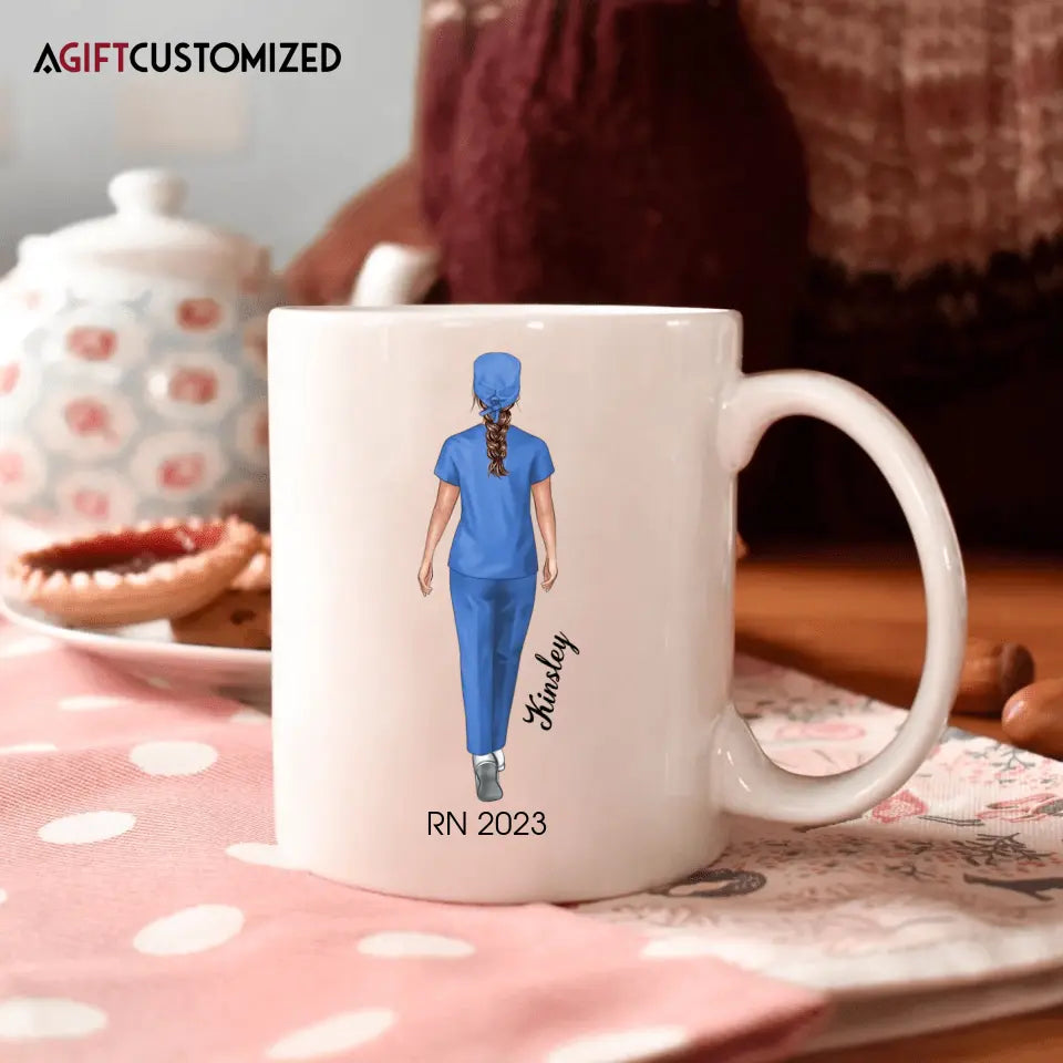 Agiftcustomized Personalize White Mug - Birthday Gift For Nurse - She Believed She Could So She Did