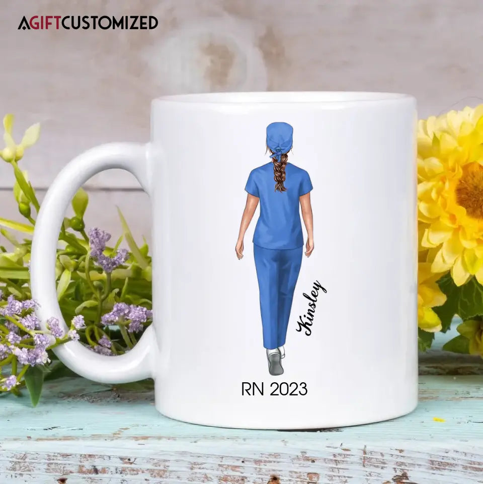 Agiftcustomized Personalize White Mug - Birthday Gift For Nurse - She Believed She Could So She Did