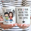 Agiftcustomized Personalized Custom White Mug - Anniversary Gift For Couple - Hotter Than Coffee