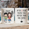 Agiftcustomized Personalized Custom White Mug - Anniversary Gift For Couple - Hotter Than Coffee