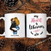 Agiftcustomized Personalized Custom White Mug - Anniversary Gift For Couple - My Heart Is Wherever You Are