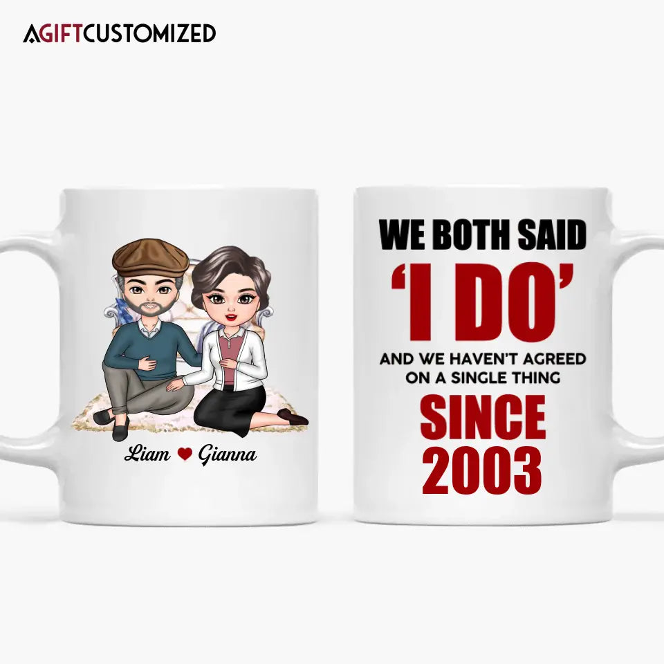 Agiftcustomized Personalized Custom White Mug - Anniversary Gift For Couple - Anniversary Couple