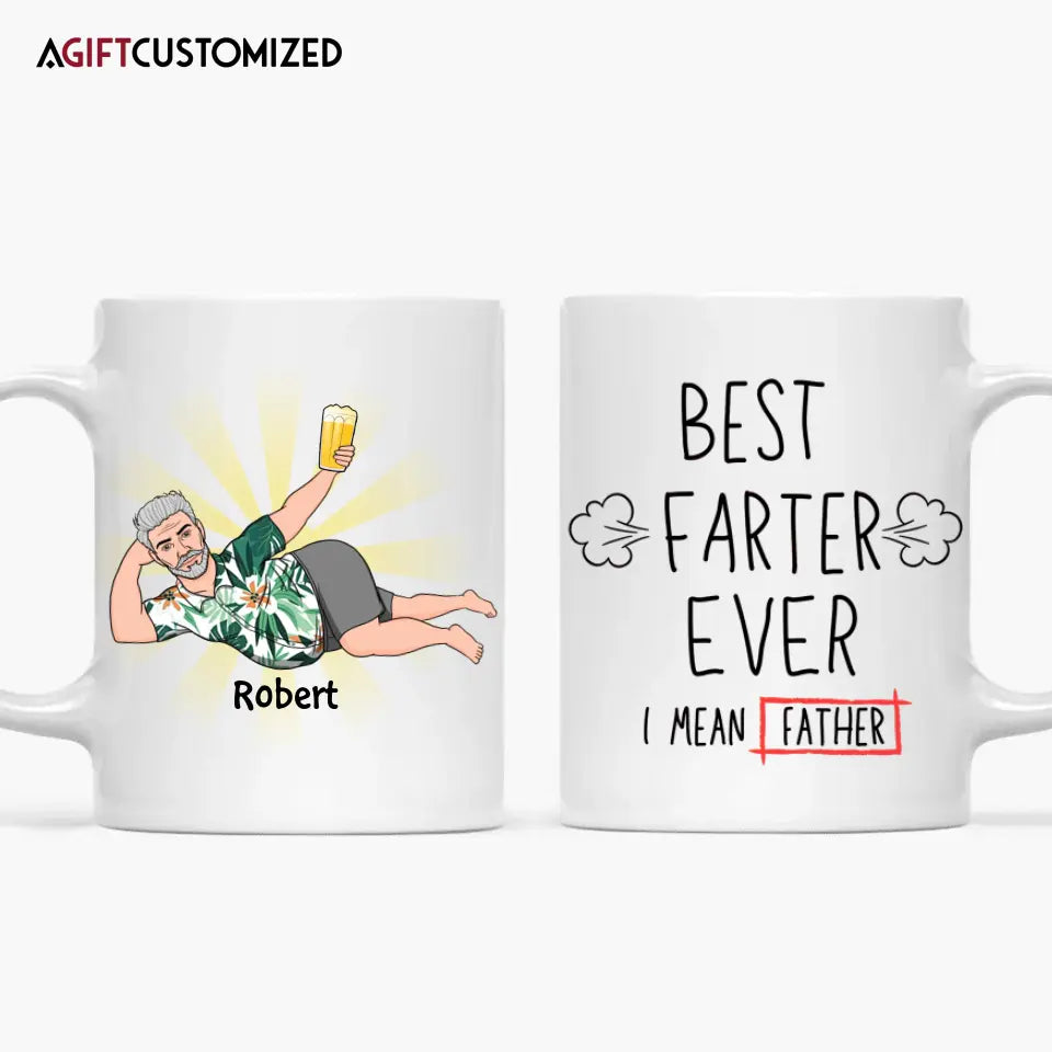 Agiftcustomized Personalized White Mug - Father's Day, Birthday Gift For Dad, Grandpa - Best Farter Ever