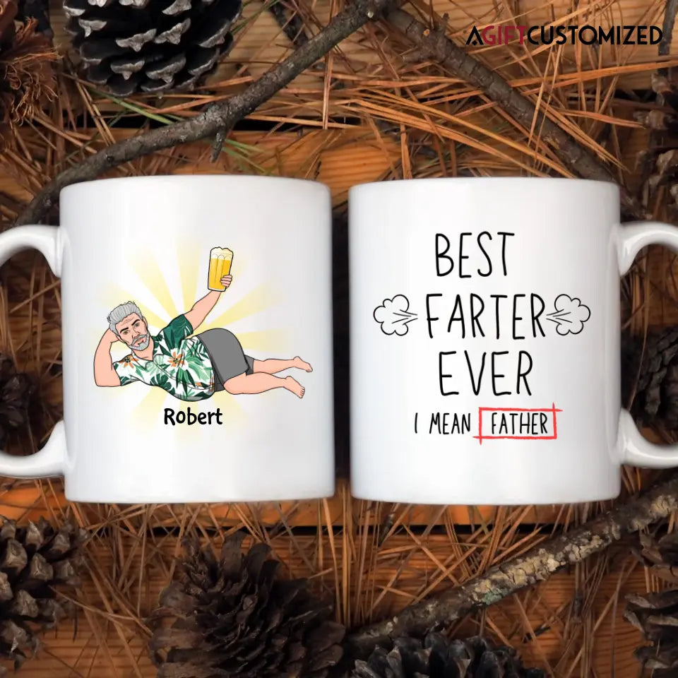 Agiftcustomized Personalized White Mug - Father's Day, Birthday Gift For Dad, Grandpa - Best Farter Ever