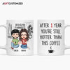 Agiftcustomized Personalized Custom White Mug - Anniversary Gift For Couple - Hotter Than Coffee