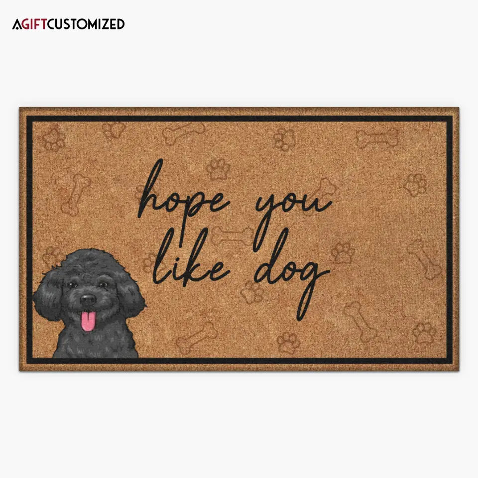 Agiftcustomized Personalized Custom Doormat - Welcoming, Birthday Gift, Mother's Day, Father's Day Gift For Dog Lover, Dog Mom, Dog Dad - Hope You Like Dog