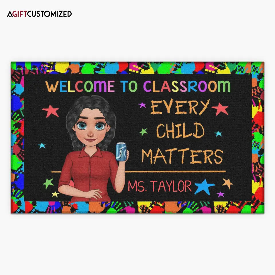 Agiftcustomized Personalized Custom Doormat - Teacher's Day, Appreciation Gift For Teacher - Welcome To The Class Every Child Matters