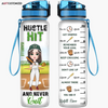 Agiftcustomized Personalized Custom Water Tracker Bottle - Birthday Gift For Baseball, Softball Lover - Hustle Hit And Never Quit