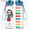 Agiftcustomized Personalized Custom Water Tracker Bottle - Teacher&#39;s Day, Birthday Gift For Teacher - Teacher Crayons