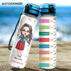 Agiftcustomized Personalized Custom Water Tracker Bottle - Teacher&#39;s Day, Birthday Gift For Teacher - Teacher Crayons