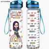 Agiftcustomized Personalized Custom Water Tracker Bottle - Teacher&#39;s Day, Birthday Gift For Teacher - Teach Love Inspire Motivate