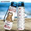 Agiftcustomized Personalized Custom Water Tracker Bottle - Birthday, Funny Gift For Cat Mom, Cat Dad, Cat Lover, Cat Owner - Drink Your Water Right Meow