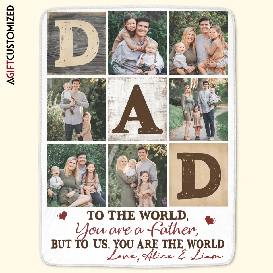 Agiftcustomized Personalized Custom Blanket - Birthday, Father's Day Gift For Dad - Dad We Love You