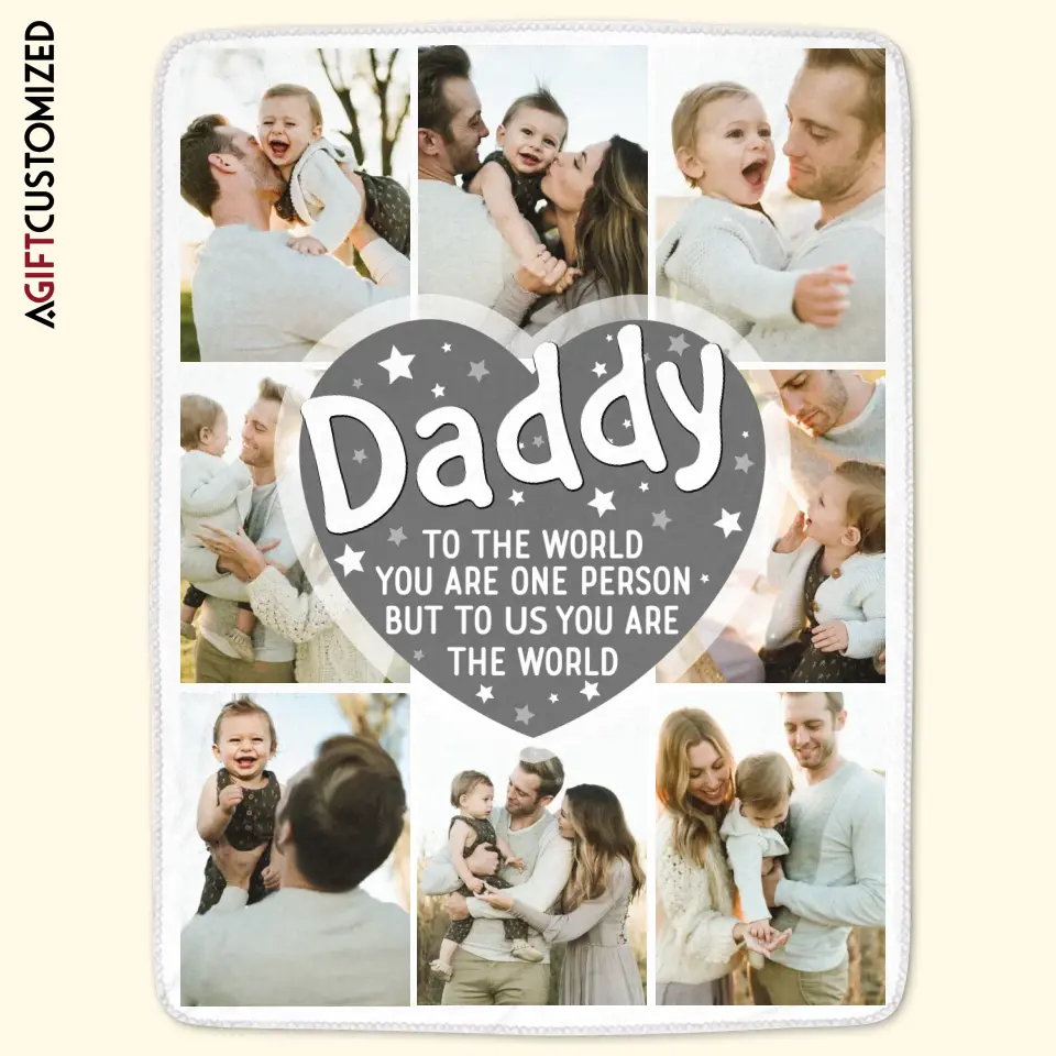 Agiftcustomized Personalized Custom Blanket - Birthday, Father's Day Gift For Dad - You Are The World