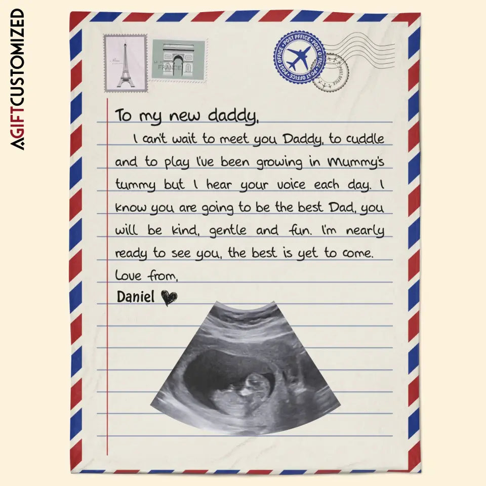 Agiftcustomized Personalized Blanket - Father's Day Gift For Dad - To My New Daddy ARND018