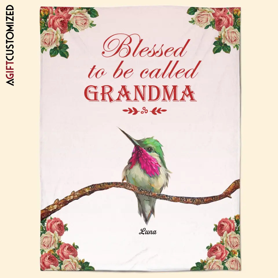 Agiftcustomized Personalized Blanket - Mother's Day Gift For Mom, Grandma - Blessed To Be Called Grandma