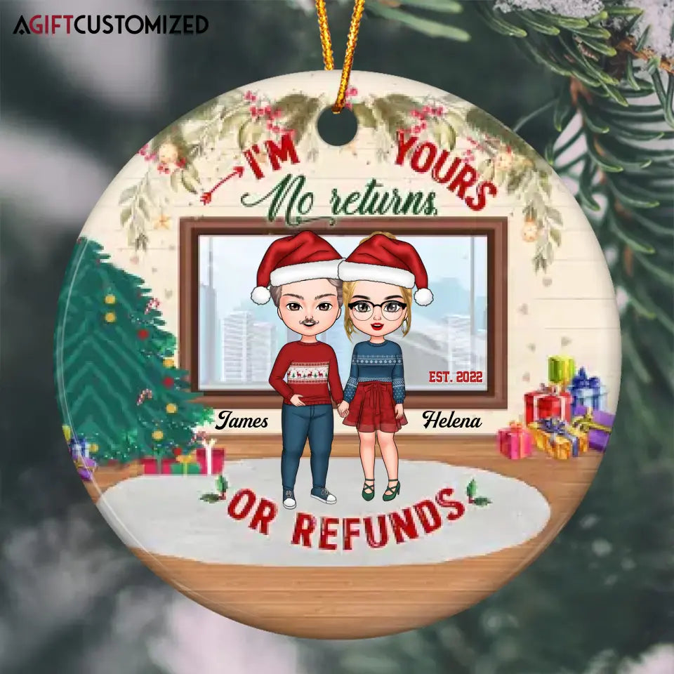 Agiftcustomized Personalized Ceramic Ornament - Gift For Couple - No Return Or Refund