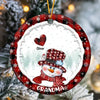 Grandma Snowman Christmas- Personalized Ceramic Ornament - Gift For Grandma